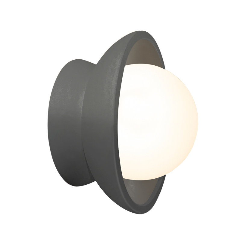 Baleskie Ceramic Flush Mounted Sconce, Gloss Gray