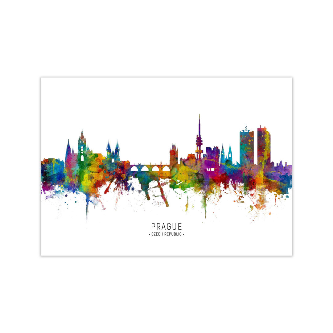 Prague Czech Republic Skyline by Michael Tompsett - Print