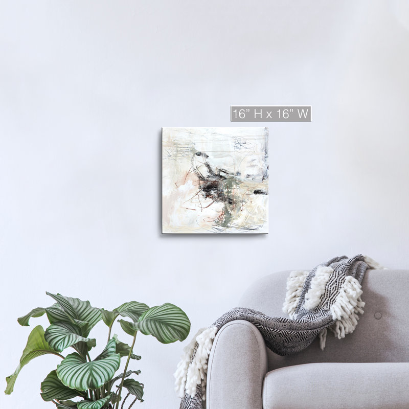 «Brave New World I» par Patricia Schwimmer - peinture sur toile, H 16 po x l 16 po x P 1,5 po