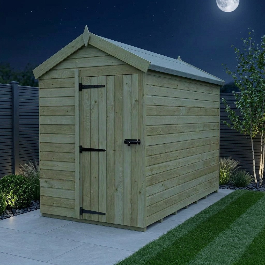 Total Sheds 5ft x 9ft Apex Garden Shed - Single Door - No Windows - Pressure Treated Timber - UK Manufactured