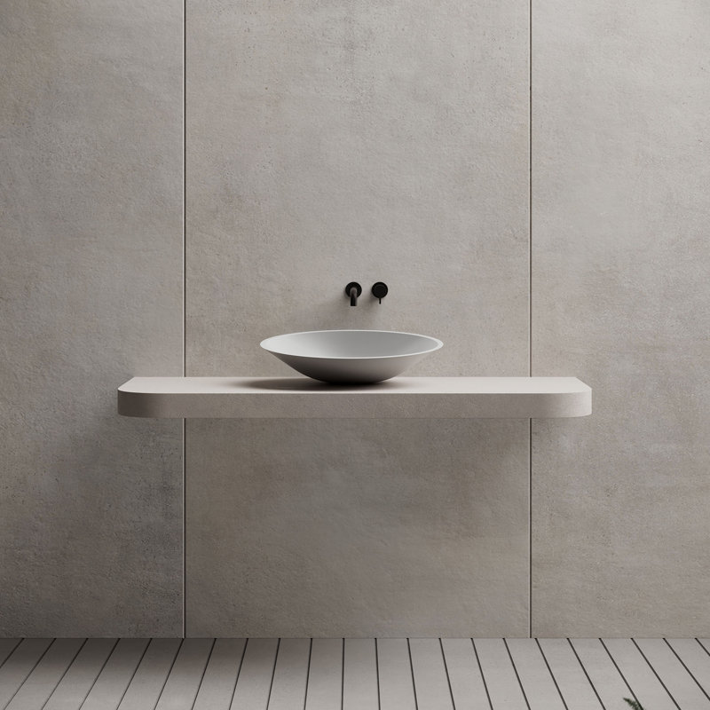 Lavabo vasque ovale blanc mat 21 "x 17" Monblari, Blanc mat
