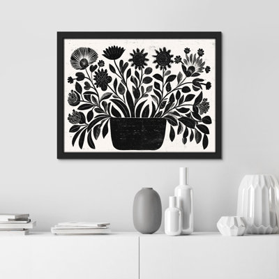 " Monochrome Botanicals Black And White Plant Silhouette "