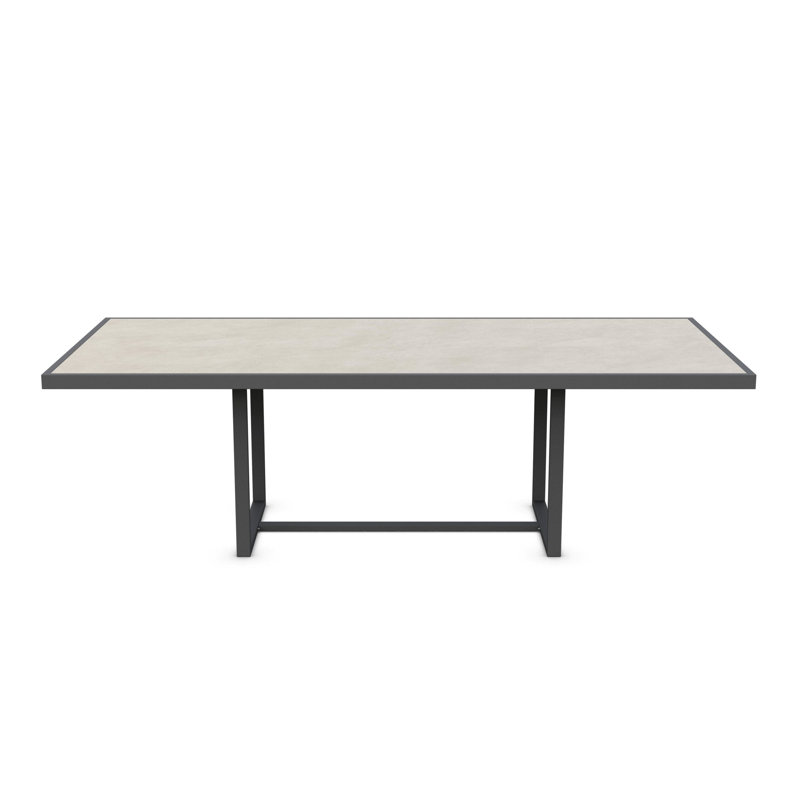 Pavia 96" Dining Table Dekton Top, Charcoal, Micron