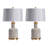 27" Cement Table Lamp With White Shade