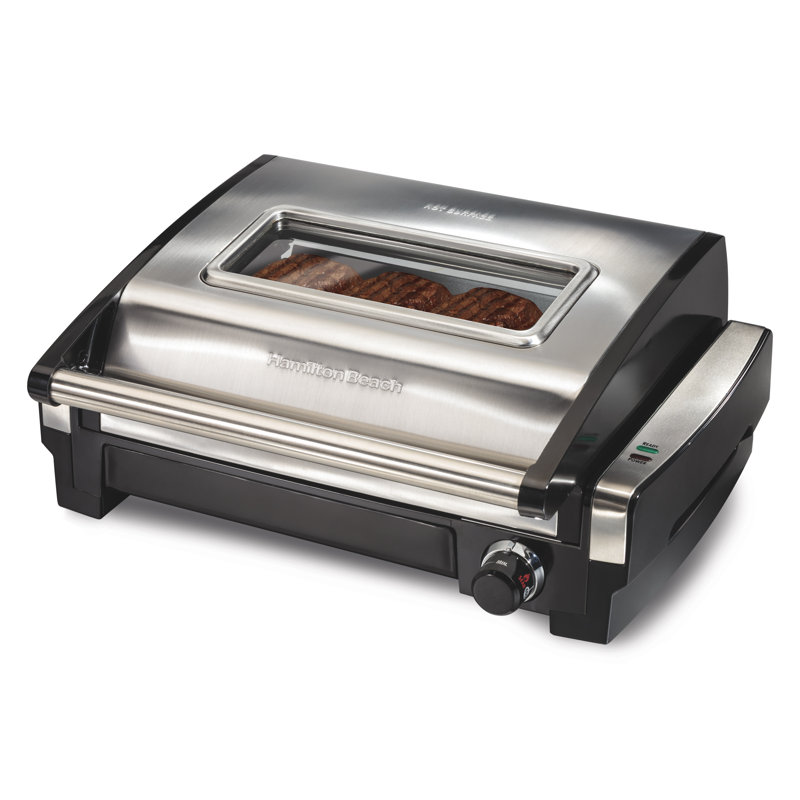 Stainless Steel Electric Indoor Searing Grill with Viewing Window