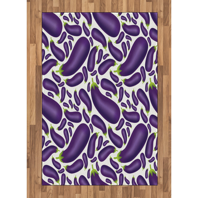 Tapis décoratif aubergine, Rectangle— 4 pi x 5 pi 8 po