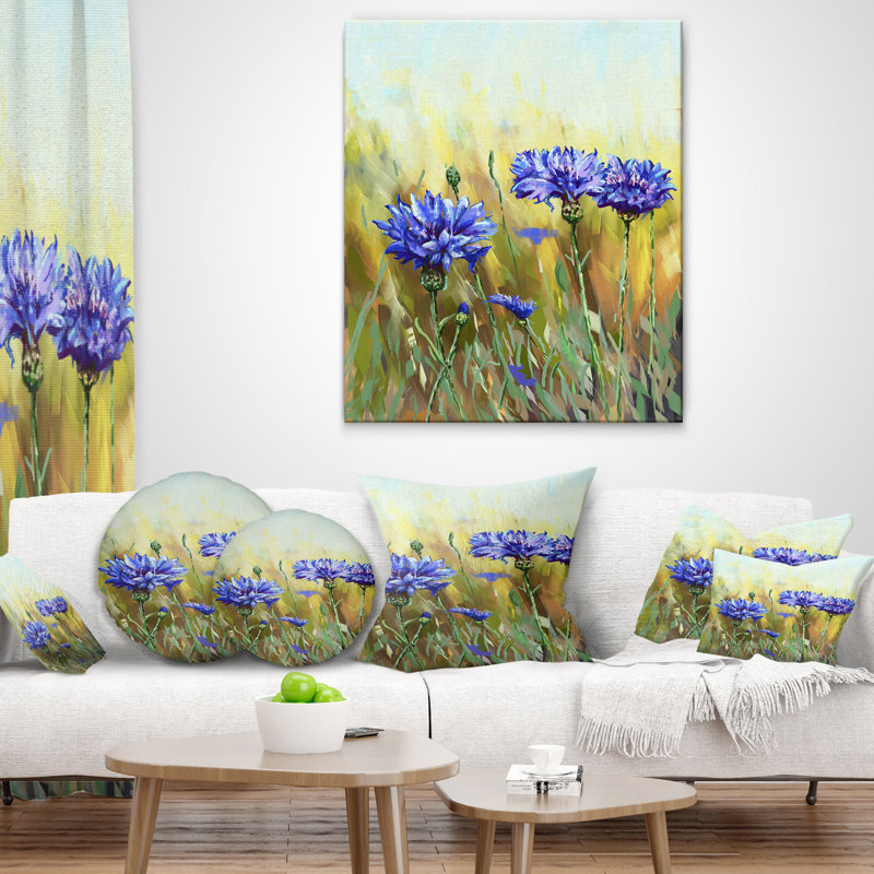 Coussin Cornflowers en pleine floraison - imprimé floral