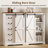 31.2" W Farmhouse Dresser with 5 Drawers, Bedroom Dresser with Sliding Barn Door, White Dresser for Bedroom and Entryway