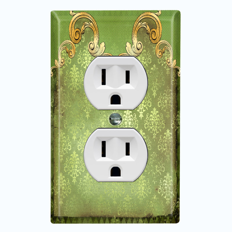Patterned 1 - Gang Duplex Outlet Standard Wall Plate