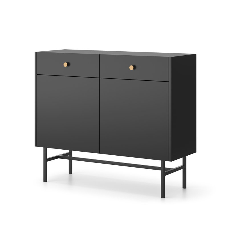 Andrik Metal Rectangle Storage Unit Accent Chest, Black