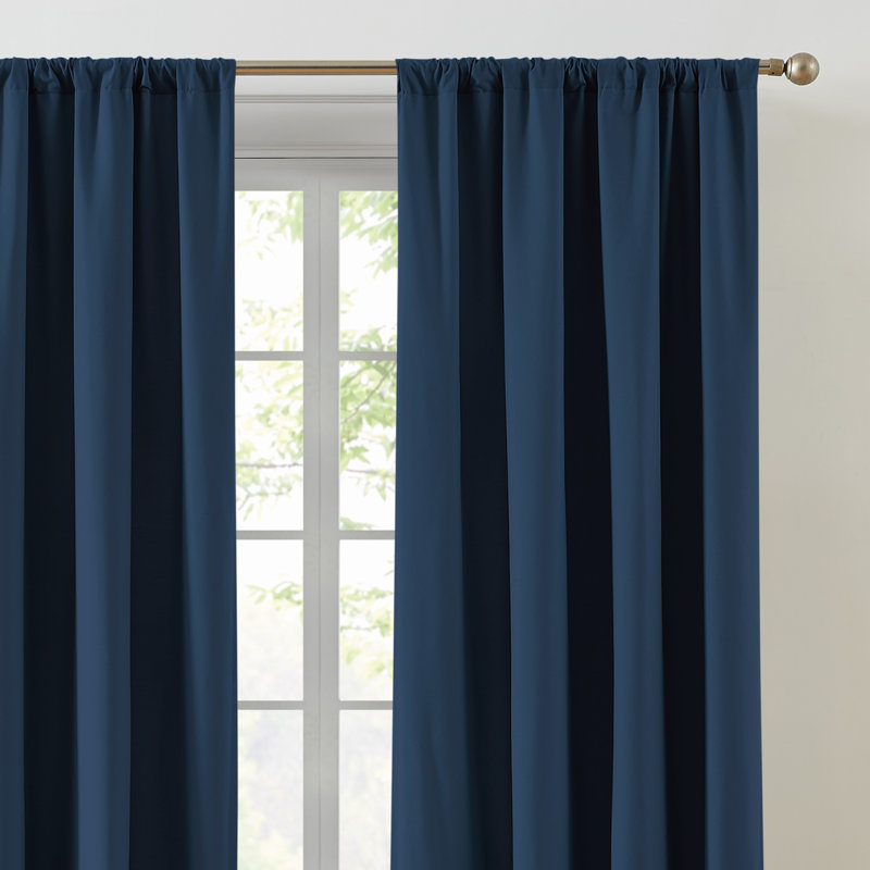 Rideau de fenêtre vraiment doux, Bleu, L 50 po x L 96 po