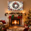 Ensemble de 3 impressions sur toile, couronne de Noël et ornements rouges-1659445582