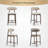 Upholstered Counter Height Bar Stool with Solid Wood legs-802183084-802183073