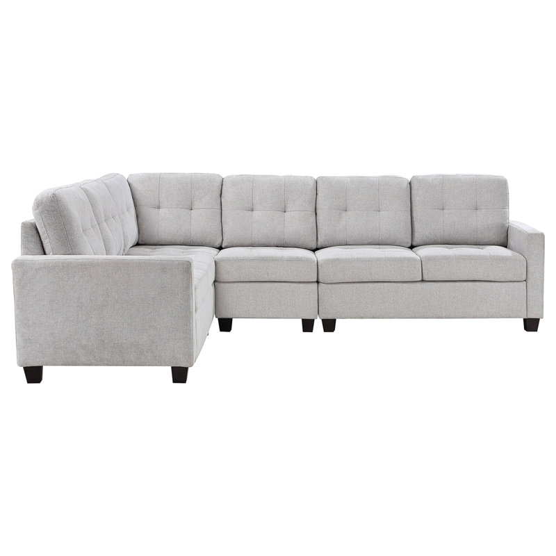 Canapé modulaire rembourré 4 pièces Ashland, Polyester beige
