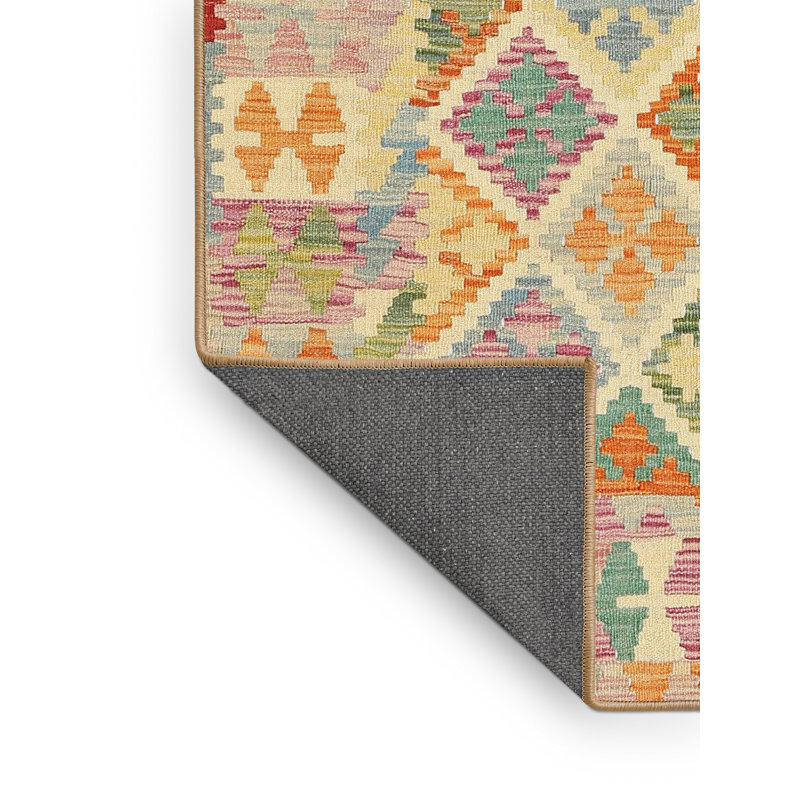 Tapis orange/vert mer contemporaine, Rectangle 8 pi 0 po x 10 pi 0 po