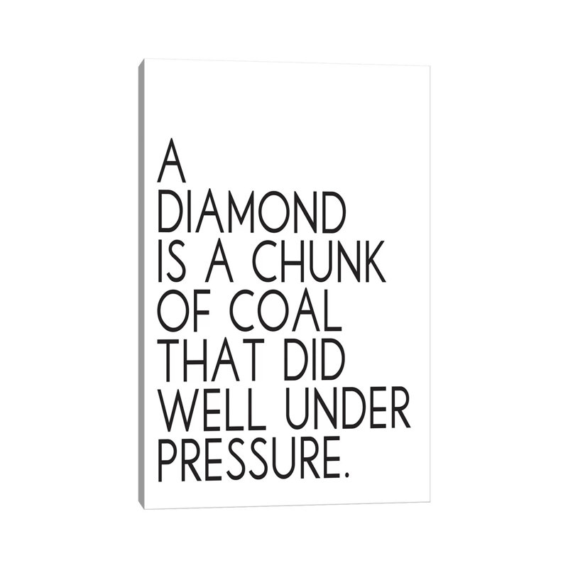 "A Diamond" par Pixy, art textuel sur toile tendue, H 12 po x l 8 po x P 0,75 po
