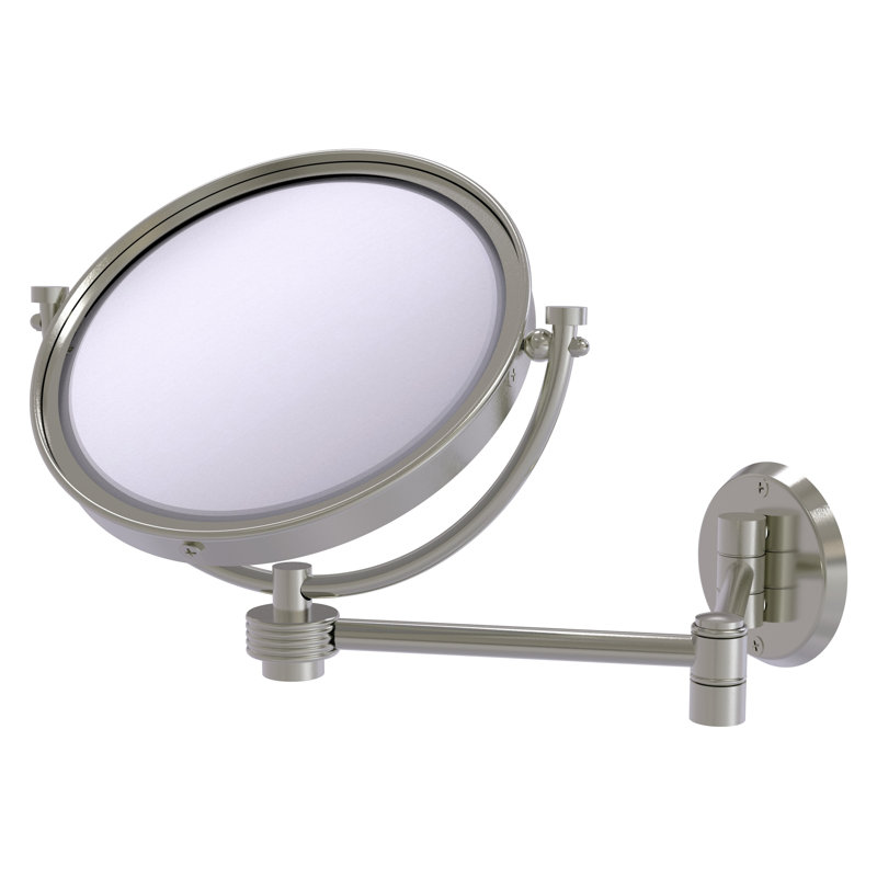 Miroir de maquillage grossissant extensible 5X, Nickel satiné