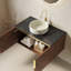 Meuble-lavabo moderne peu encombrant avec lavabo, comptoir en marbre et lavabo en céramique