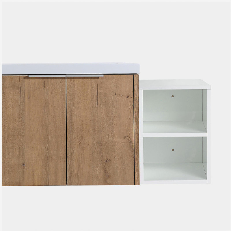 Armoire de salle de bain à porte à fermeture en douceur de 36 pouces avec rainure, petite tablette de rangement et armoire combinée