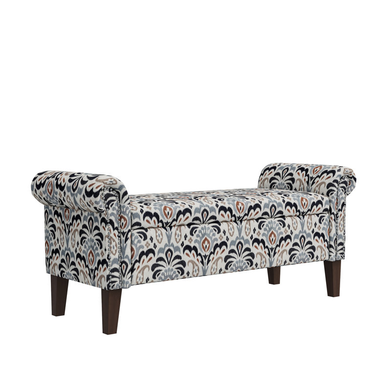 Stylish Storage : Rolled Arm Style, Floral Pattern Design Attractive Fabric, Spacious Compartment
