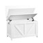Banc blanc pour hall d'entrée, assemblage facile, grand intérieur, poignée en forme de U, support de rangement spacieux de 300 lb, attrait rétro, 2 charnières, option multi-usage rapide-275628051-275628052