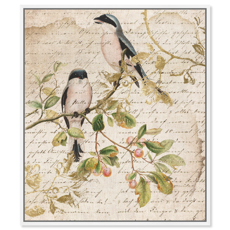 Sing Sing Birds, Tree Singing Birds Cabin / Lodge Black - impression, Cadre en plastique doré, H 46 po x l 37 po