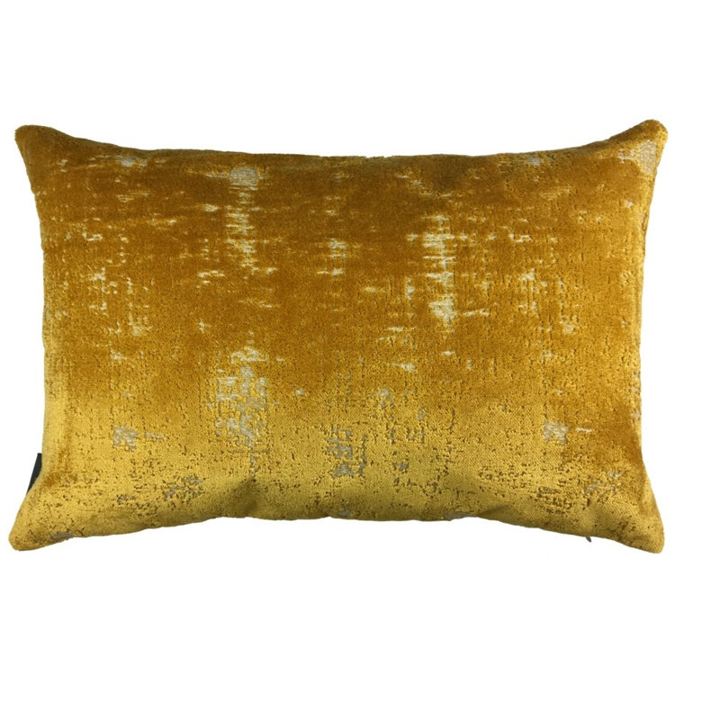 Housse et insert de coussin en velours rectangulaire Niki, Moutarde