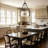 Glass Drum Chandelier for Dining Room，4-Light Round Glass Dining Room Light Fixtures Over Table