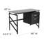 Bureau piédestal à deux tiroirs Clemson avec plateau en verre trempé et structure en métal