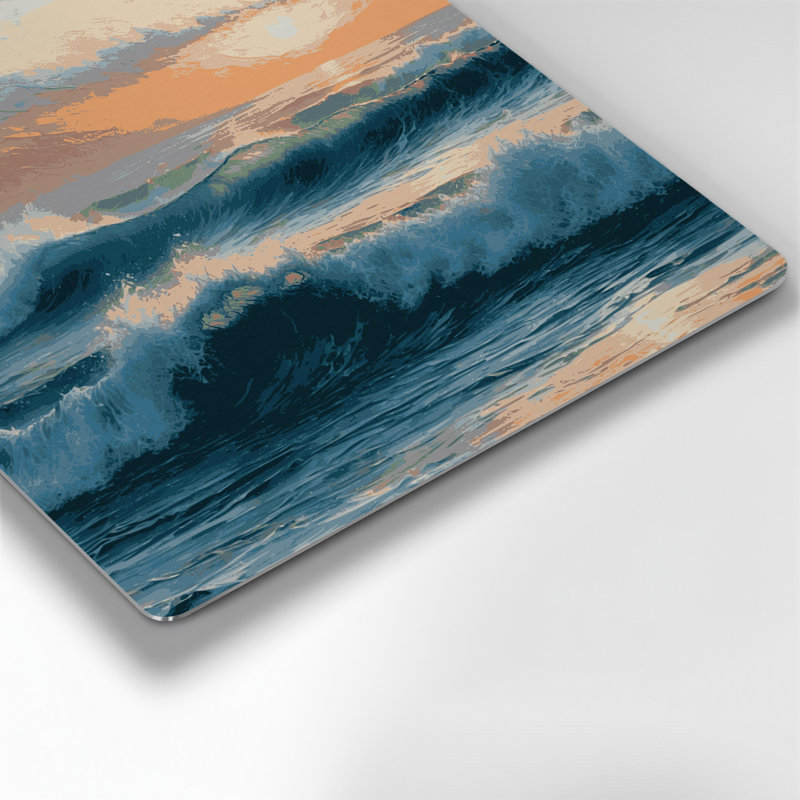 Art mural gris en métal Coastal Coastal Morning, H 12 po x l 12 po