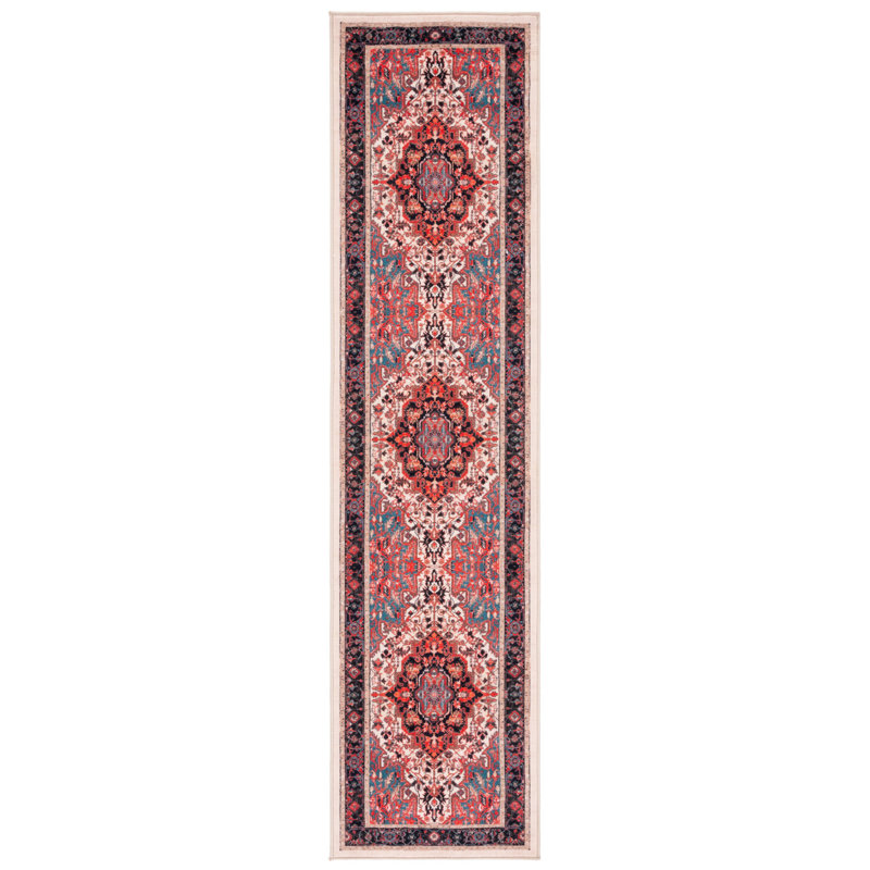 Manado Oriental Ivory/Red Area Rug, Runner 2'2" x 9'