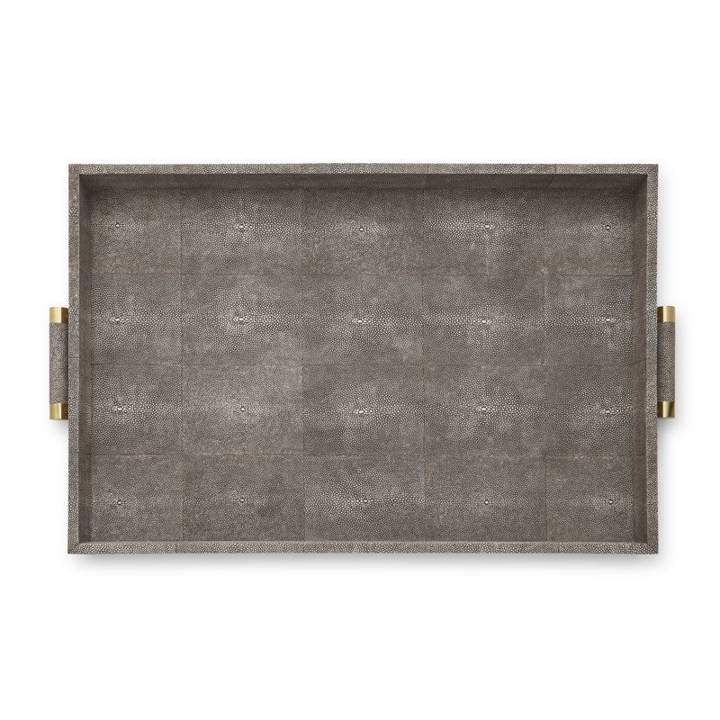 Shagreen Butler Serving Tray, Chocolate