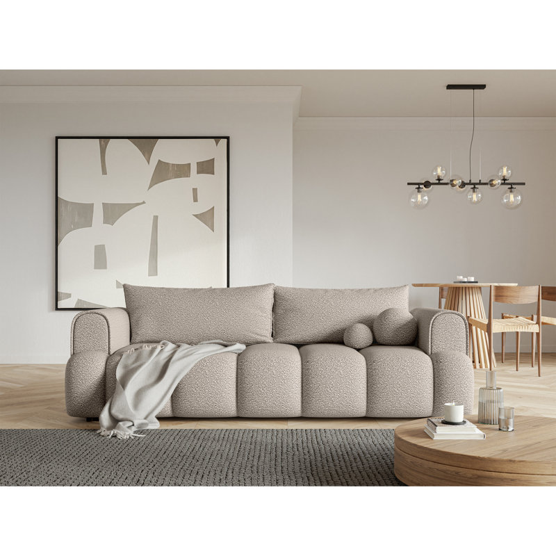 Montrelle 3 Seater Fabric Sleeper, Beige Fabric