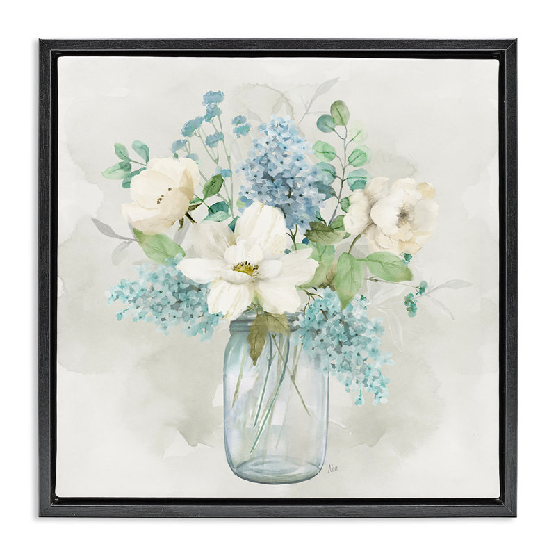Bouquet Country Bunches, Cadre flottant noir de jais, H 18 po x l 18 po
