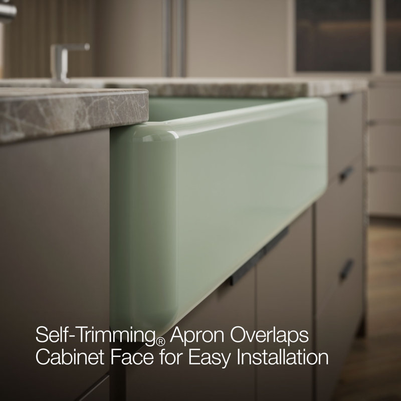 Whitehaven® 36" L x 22" W Double Basin Farmhouse Kitchen Sink, Aspen Green