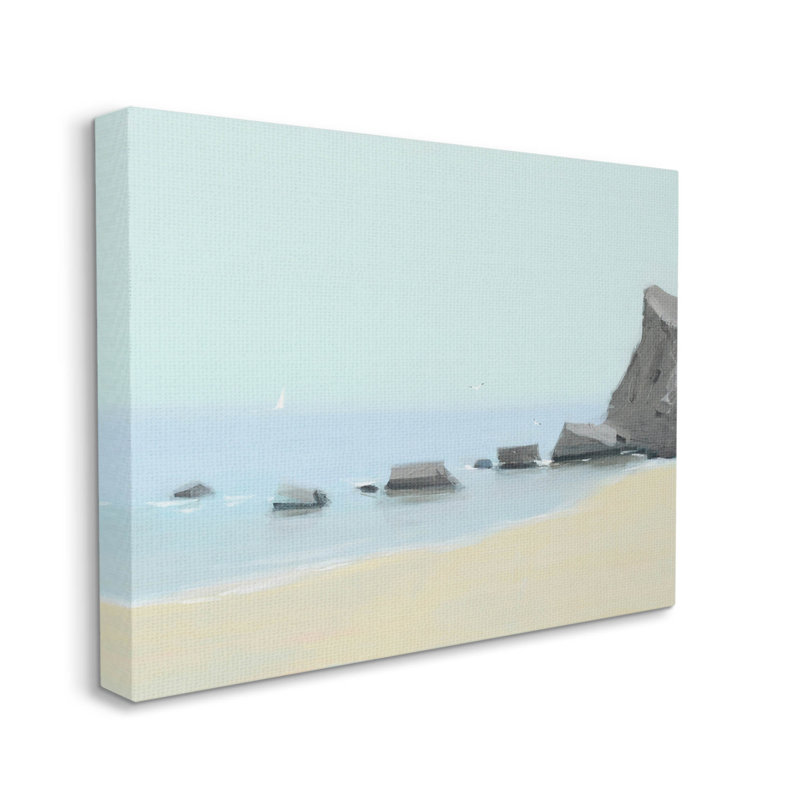 Calm Coastal Beach Landscape Canvas Wall Art