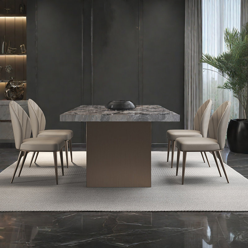 Ensemble de table de salle à manger Modern Modern, 9 Pieces: Table, 8 Chairs, 29.5"H x 78.7"L x 39.4"W