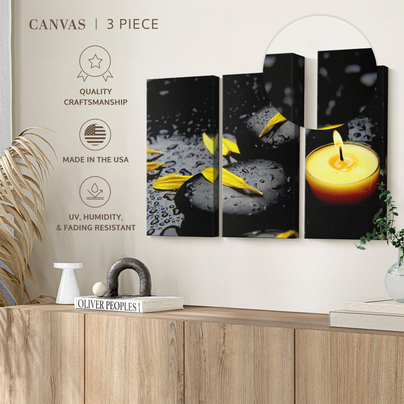 «Zen Dewy Candle», 3 pièces, H 42 po x l 65 po