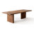 Brown Rectangular Solid Wood Sled Dining Table-1854631715