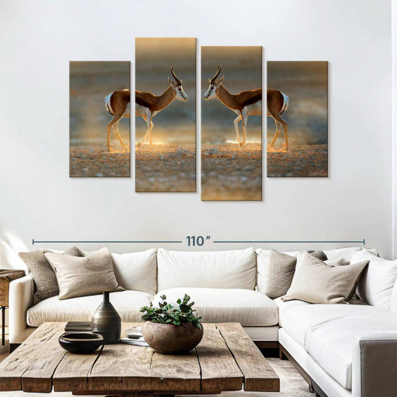 Brampt Springbok Antelopes, 54" H x 84" W