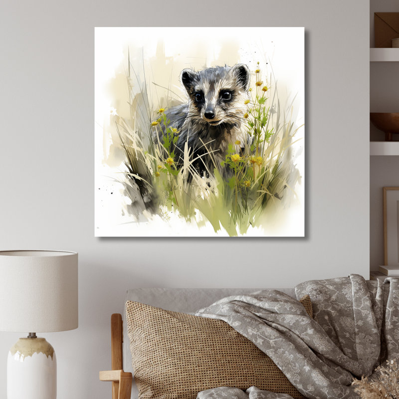 Grey Meadow Meercat - art mural en métal Meercat, H 36 po x l 36 po