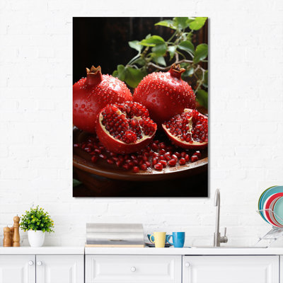 «Fruit Pomegranate Red Pointillism I» sur toile