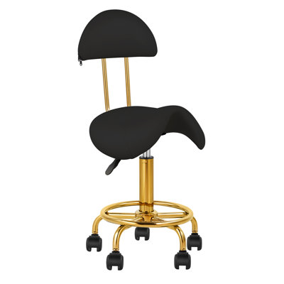Saddle Chair Rolling Ergonomic Swivel Chair With Soft Comfortable Cushion And Wheels Hydraulic Adjustable Stool For Home Office Dental Tattoo Salon S by Ivy Bronx