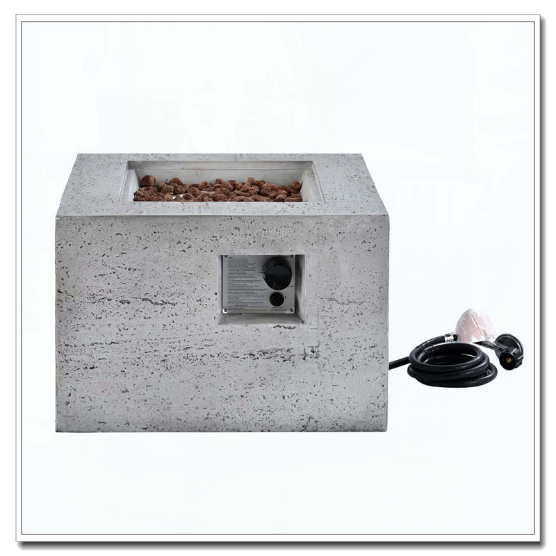 Outdoor Square Fire Pit, Gray
