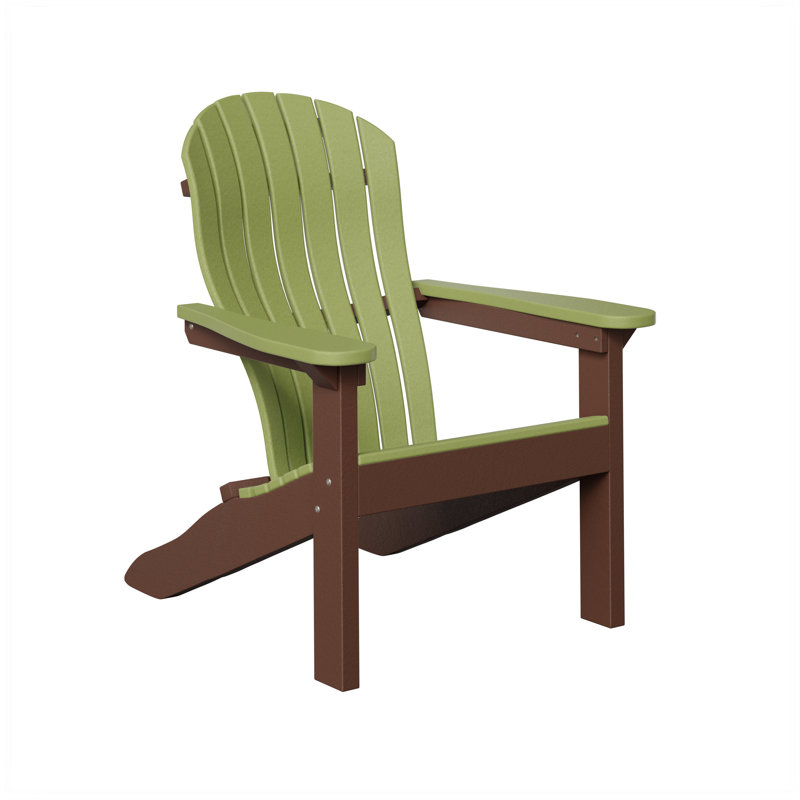 Berlin Gardens Contour Adirondack Chair, Kiwi Green with Chocolate Brown