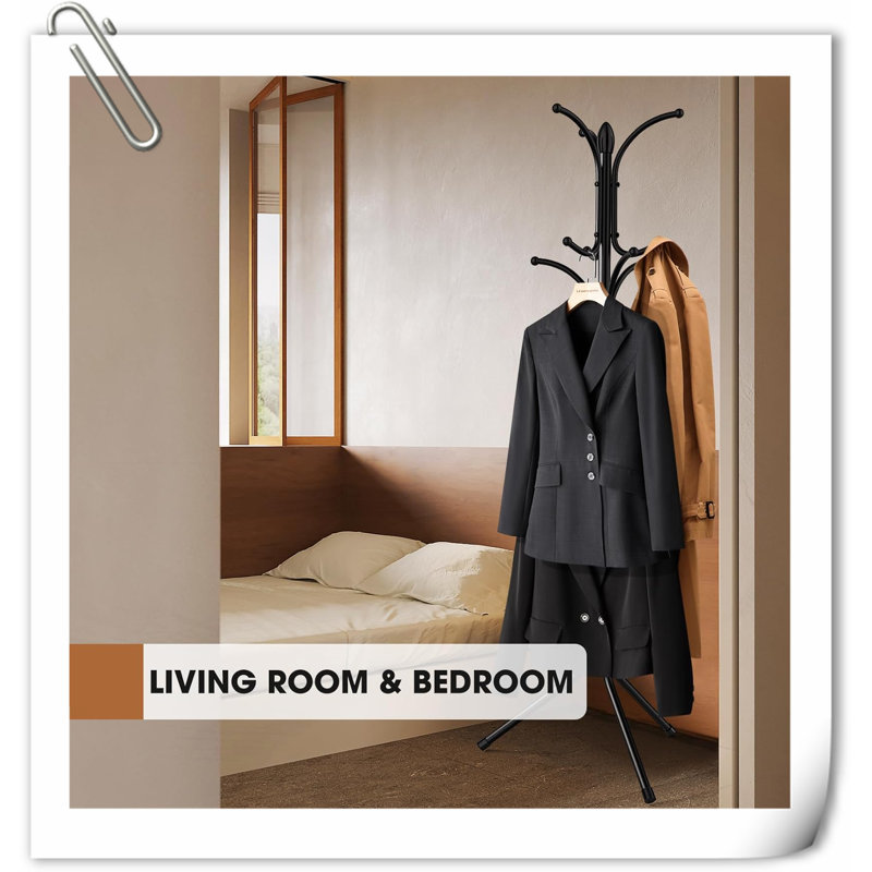 Shealin Freestanding 12 - Hook Coat Rack