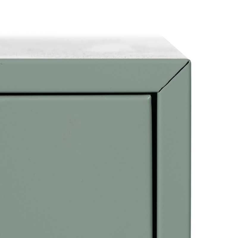 Bouey 43cm W Steel Bedside Table, Green