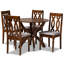 Ensemble de salle à manger 5 pièces Andelle en tissu gris et bois fini noyer, H 38,6 po x l 17,9 po x P 19,3 po Andelle-1100732456