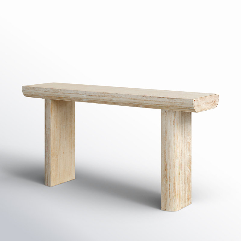 Bergamot 63" Distressed White Narrow Console Table