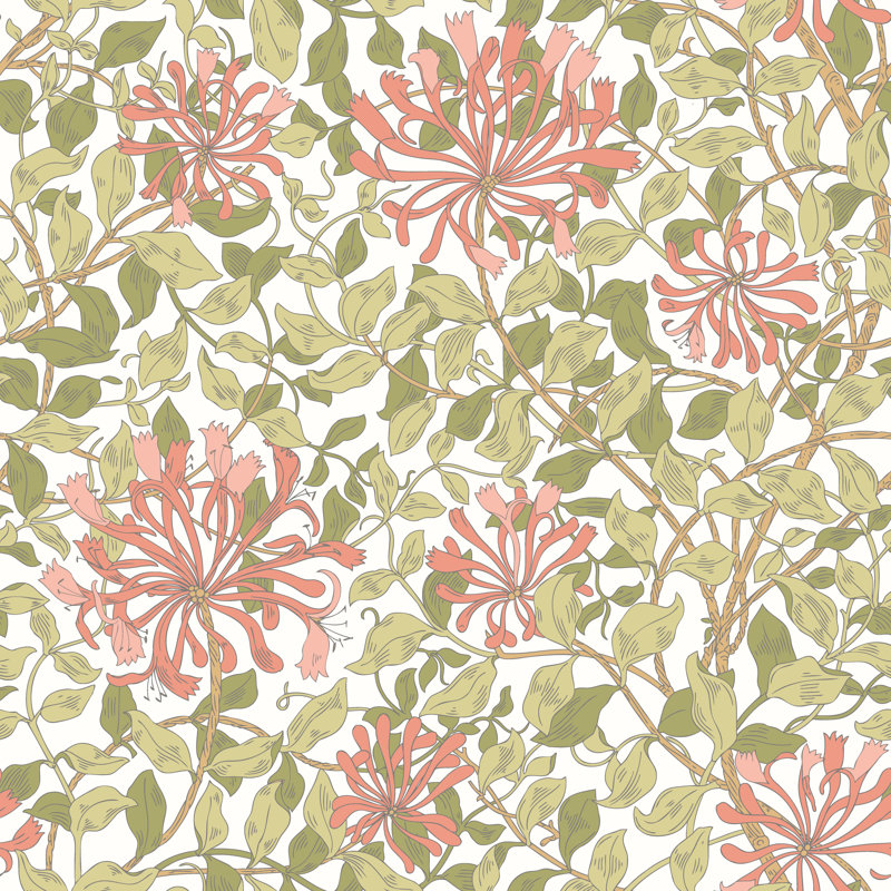 Padstow 10m x 50cm Matte Wallpaper Roll, Coral Pink